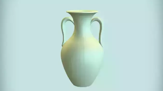 Green ceramic vase with handles