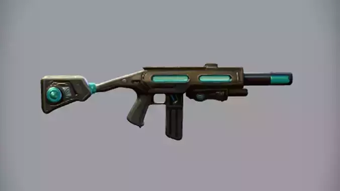 Futuristic sci fi gun with glowing elements