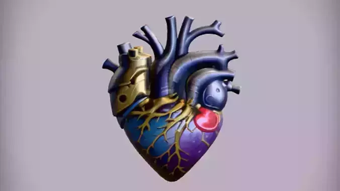fantastical heart with steampunk elements