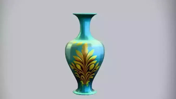 decorative floral vase  3D Game Ready Model