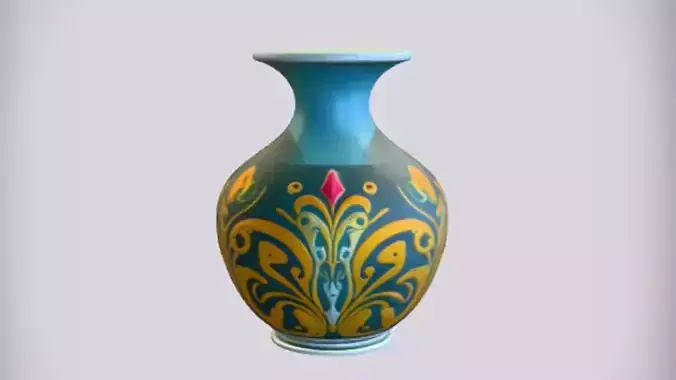 Decorative ceramic vase with floral patterns