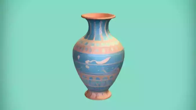 Ancient decorative vase with patterns