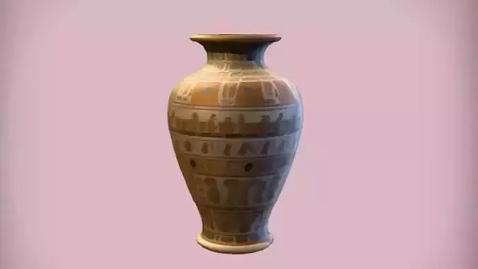 Ancient decorated ceramic vase