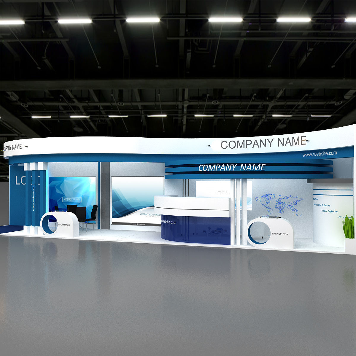 3D Model Exhibition Low-poly 3D model_7