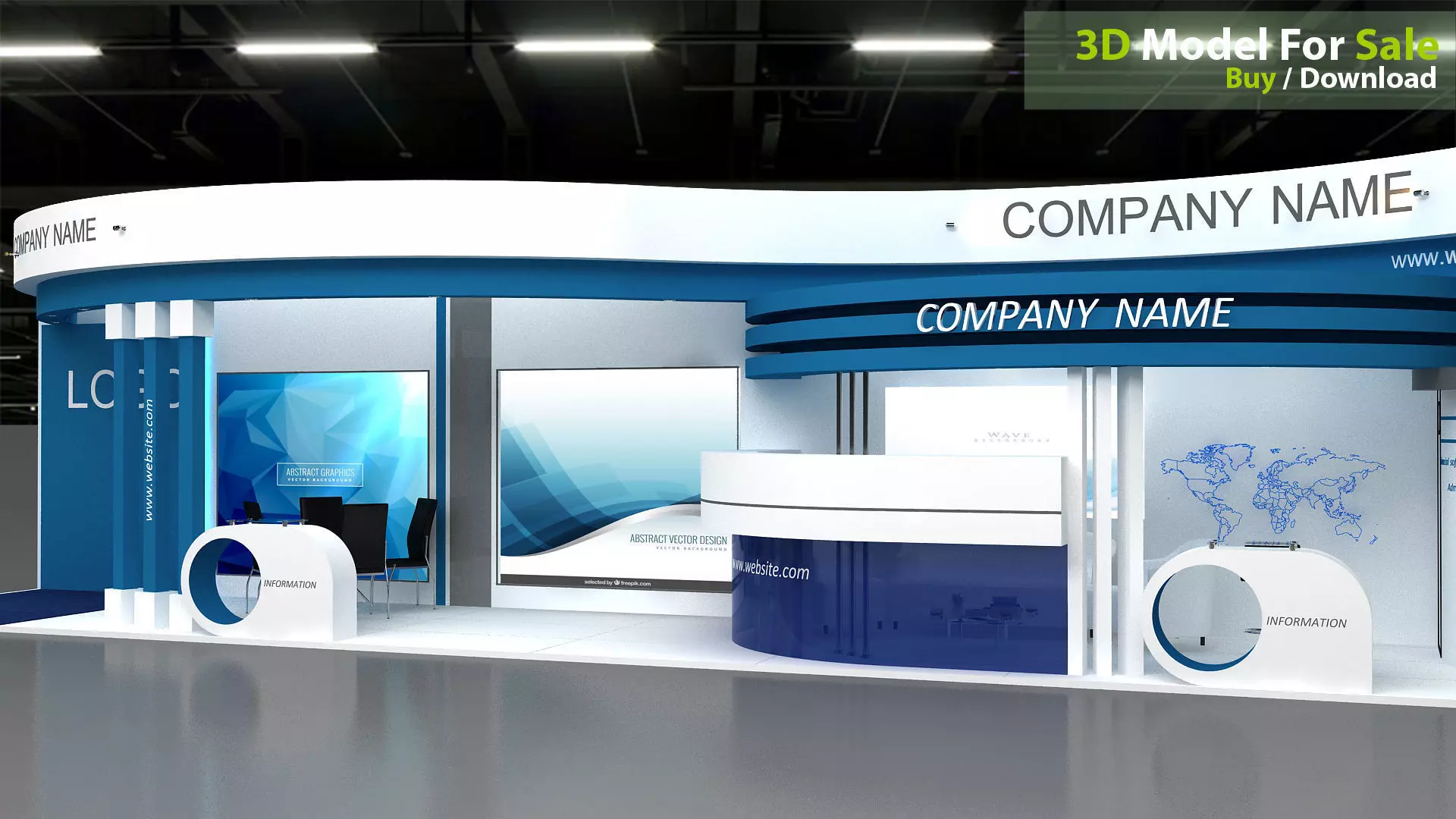 3D Model Exhibition Low-poly 3D model_2