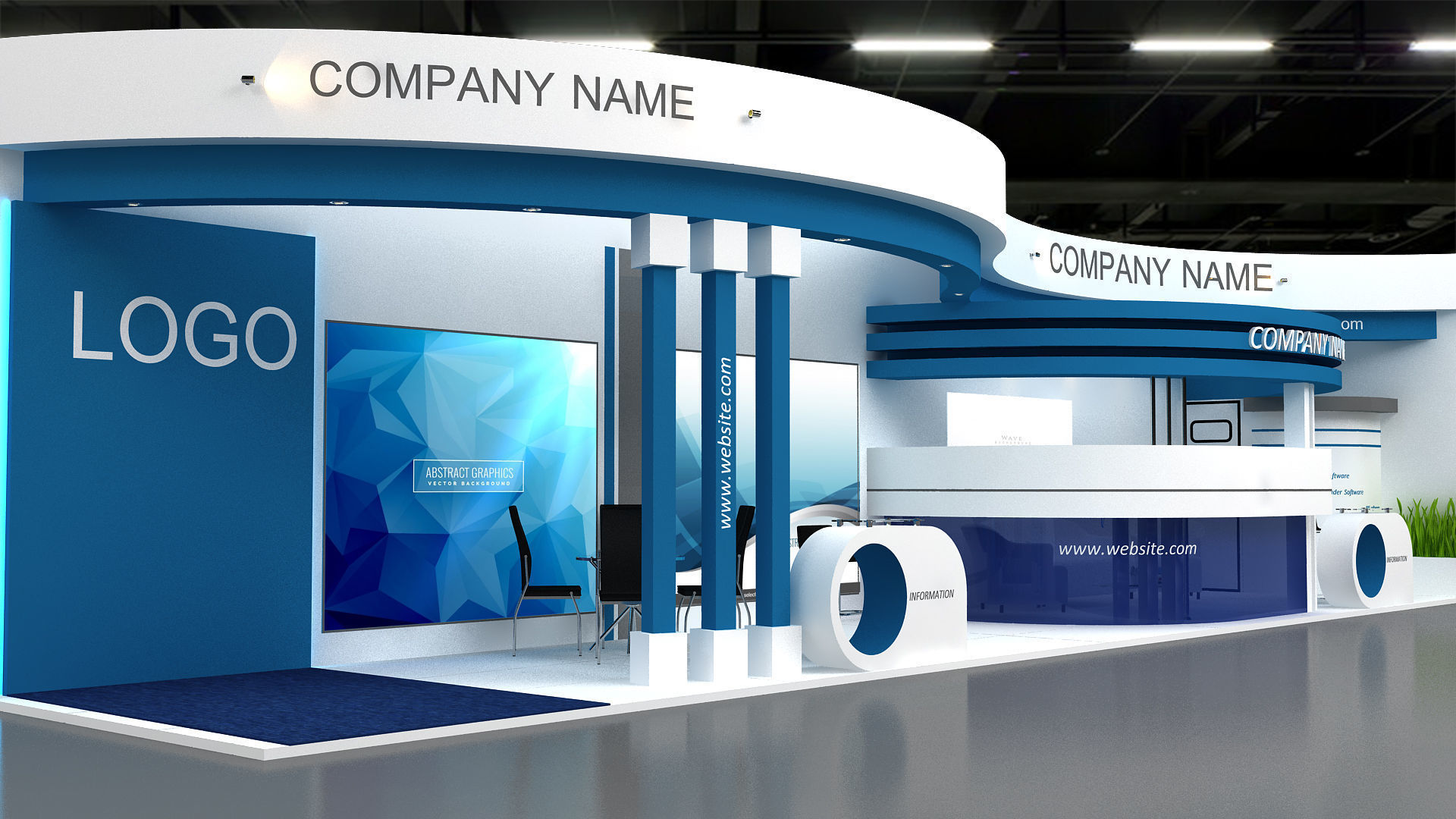 3D Model Exhibition Low-poly 3D model_5