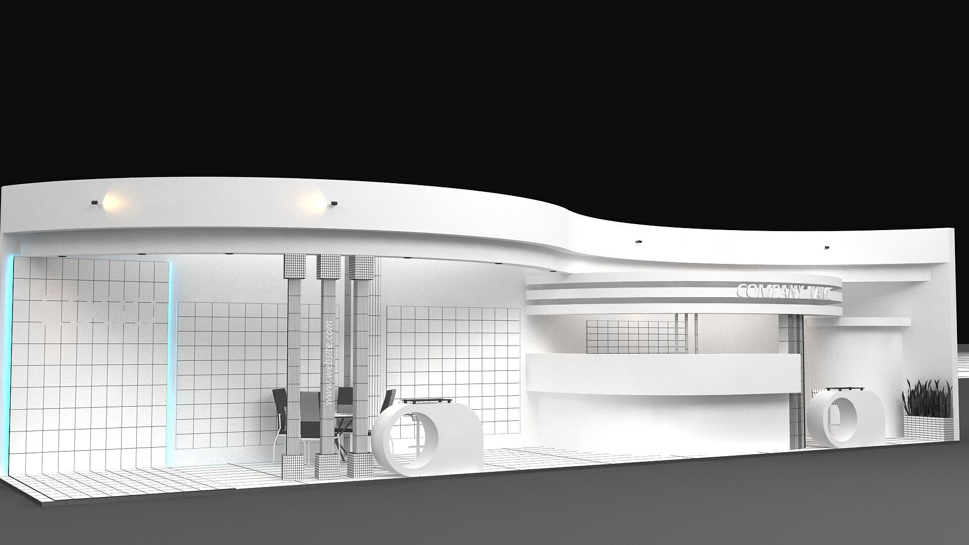 3D Model Exhibition Low-poly 3D model_8