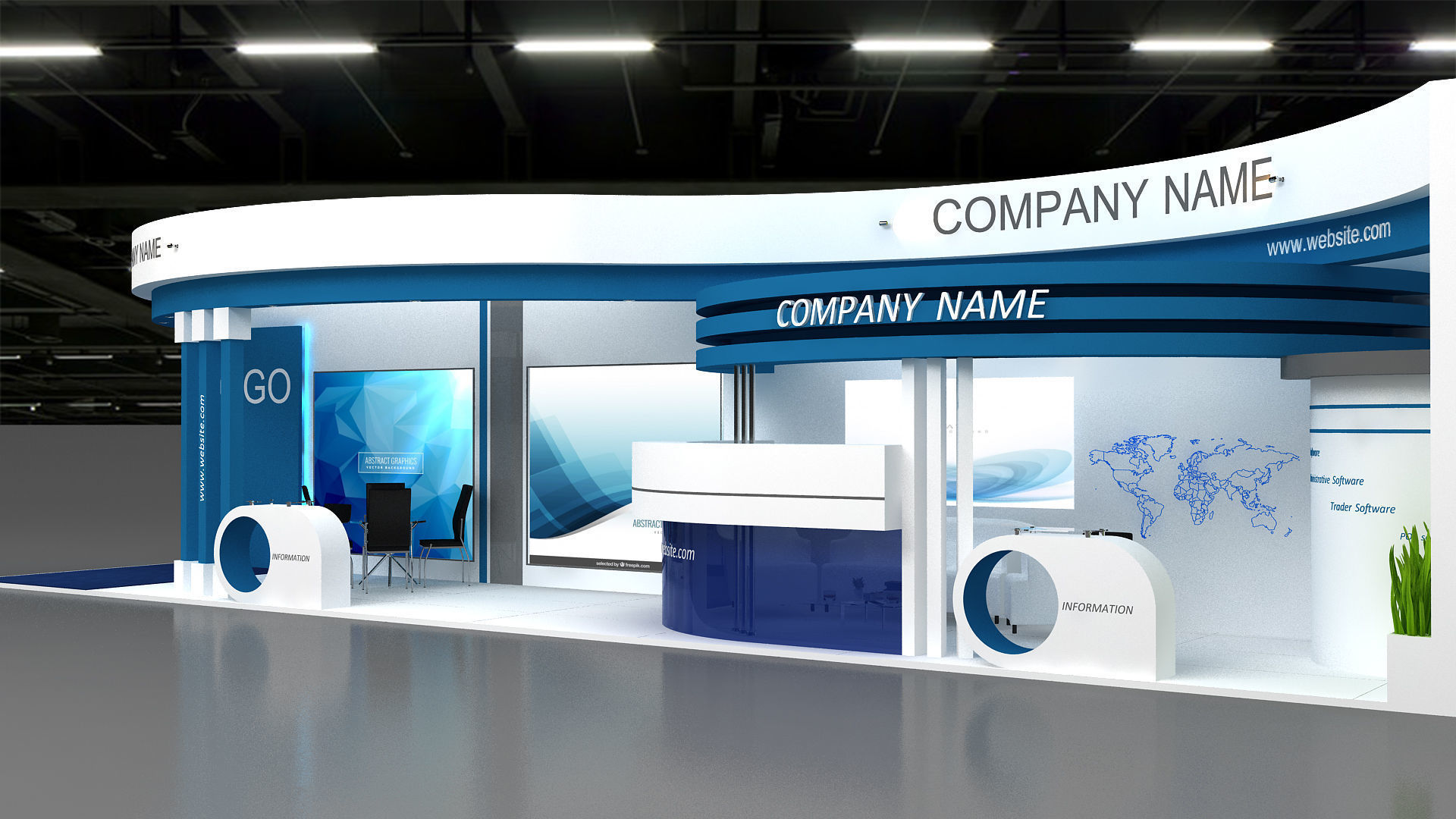 3D Model Exhibition Low-poly 3D model_4