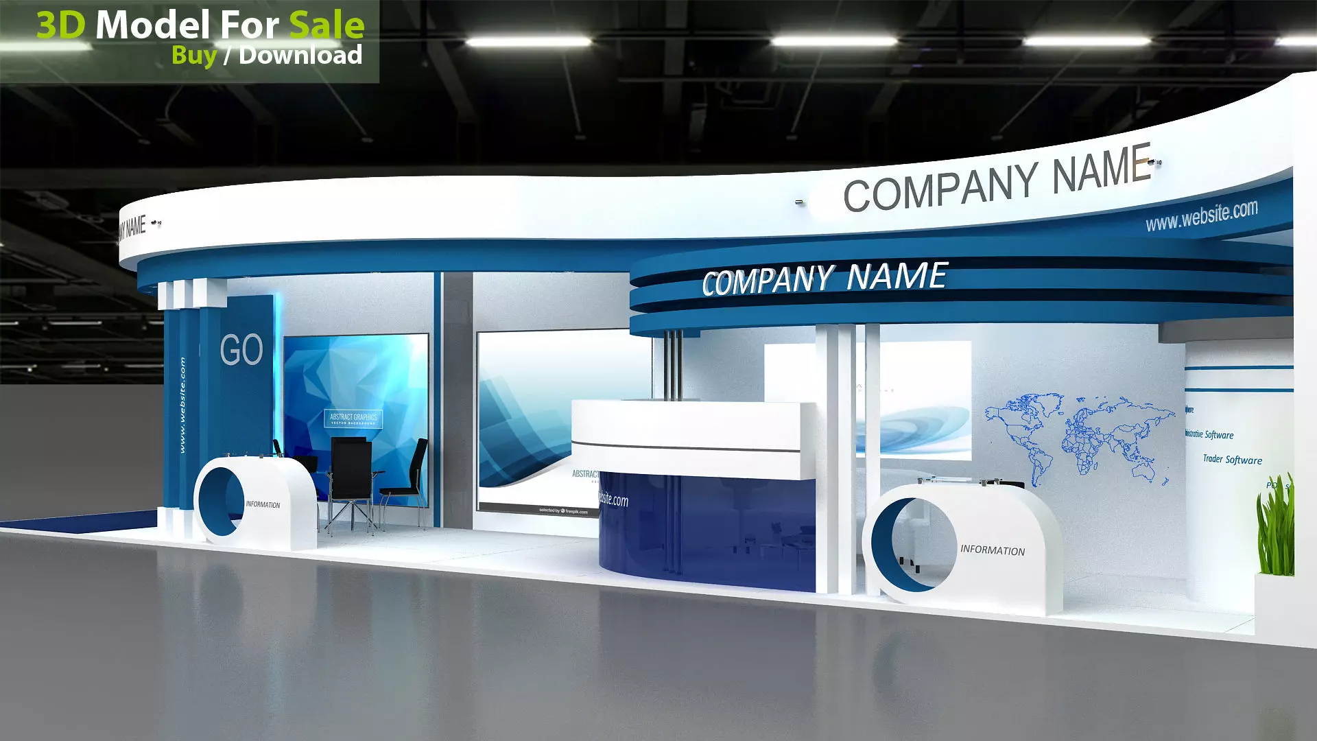 3D Model Exhibition Low-poly 3D model_1