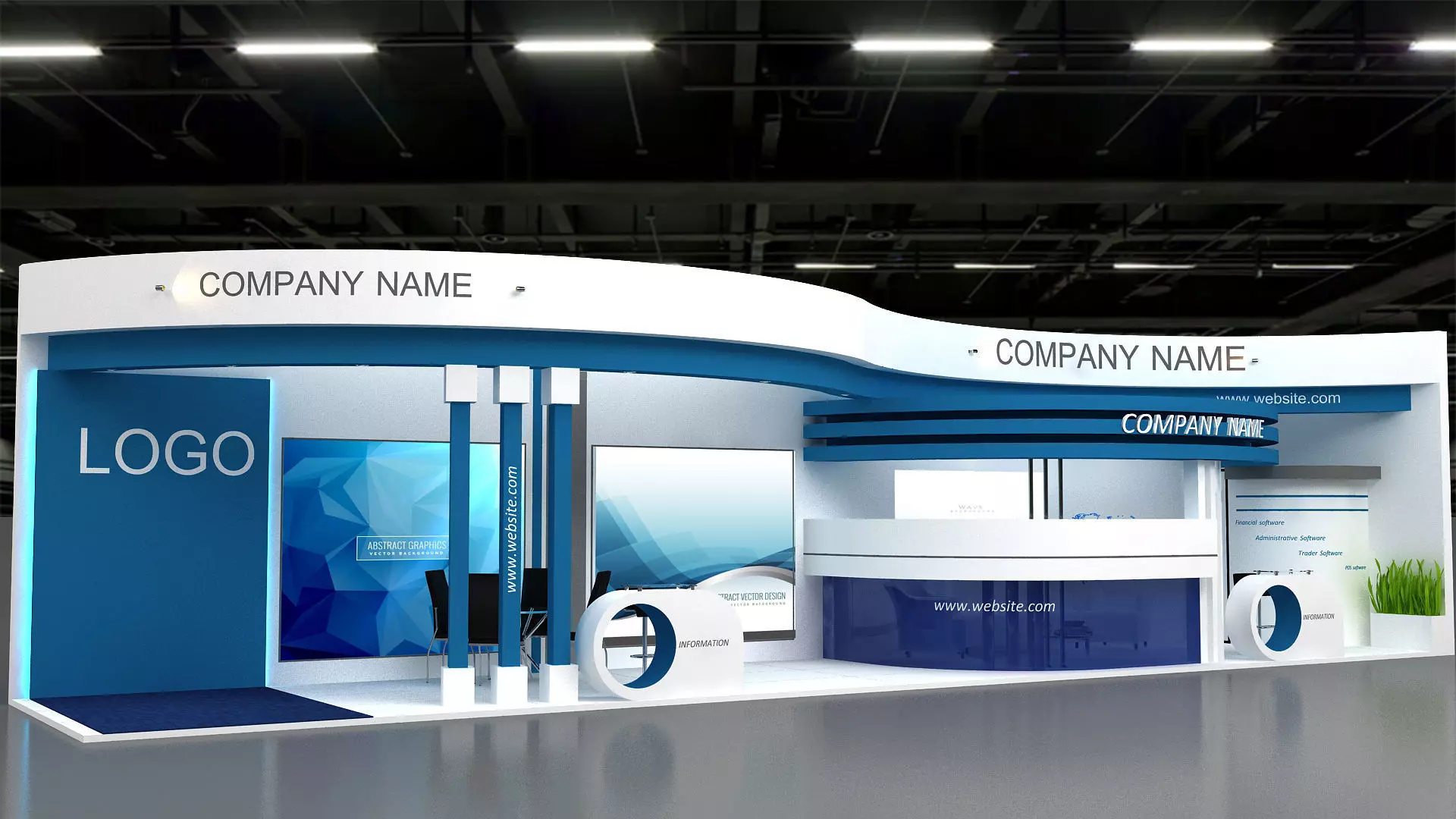 3D Model Exhibition Low-poly 3D model_3