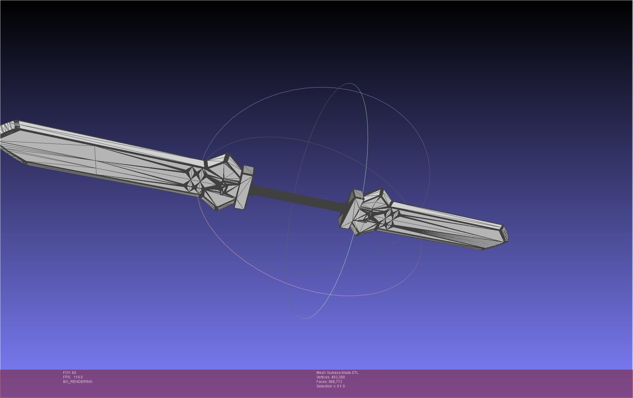 Dr Stone Tsukasa Double Sword 3D print model_26