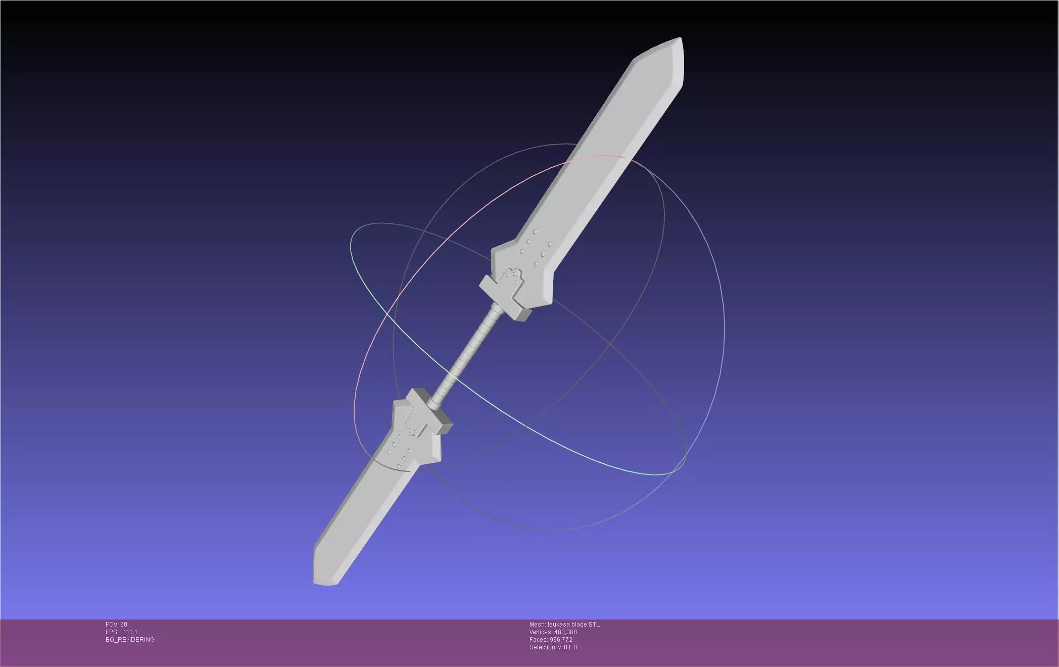 Dr Stone Tsukasa Double Sword 3D print model_0