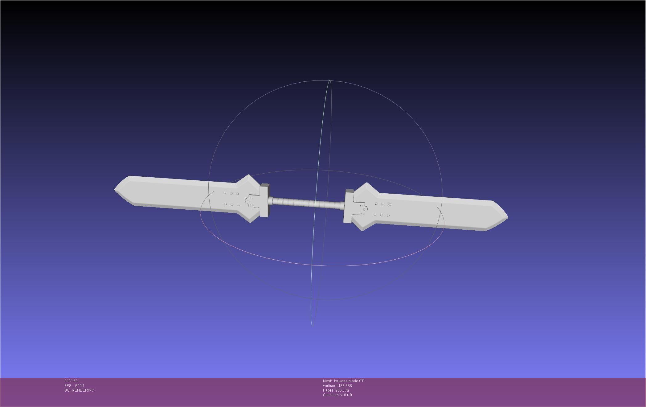 Dr Stone Tsukasa Double Sword 3D print model_16