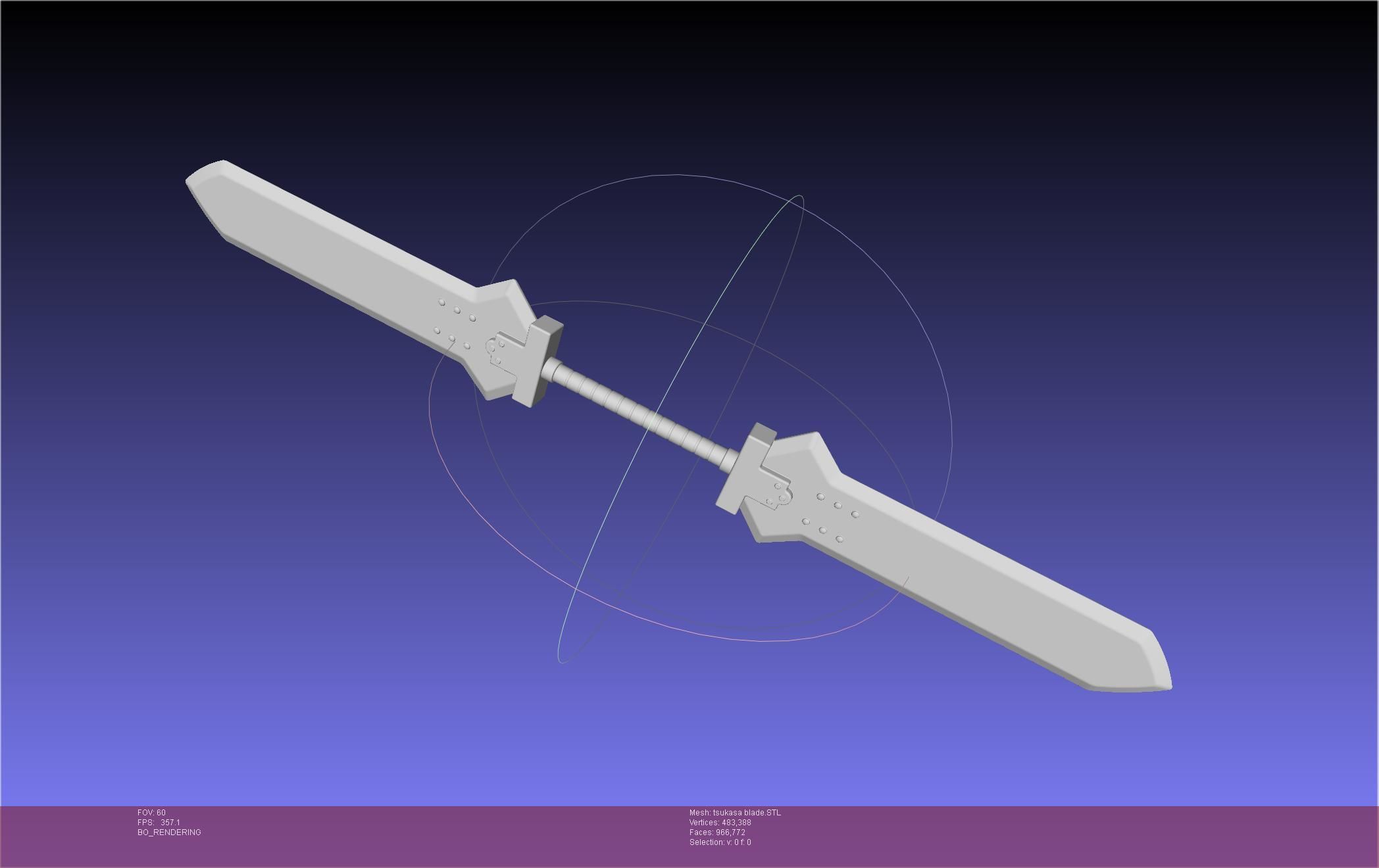 Dr Stone Tsukasa Double Sword 3D print model_29