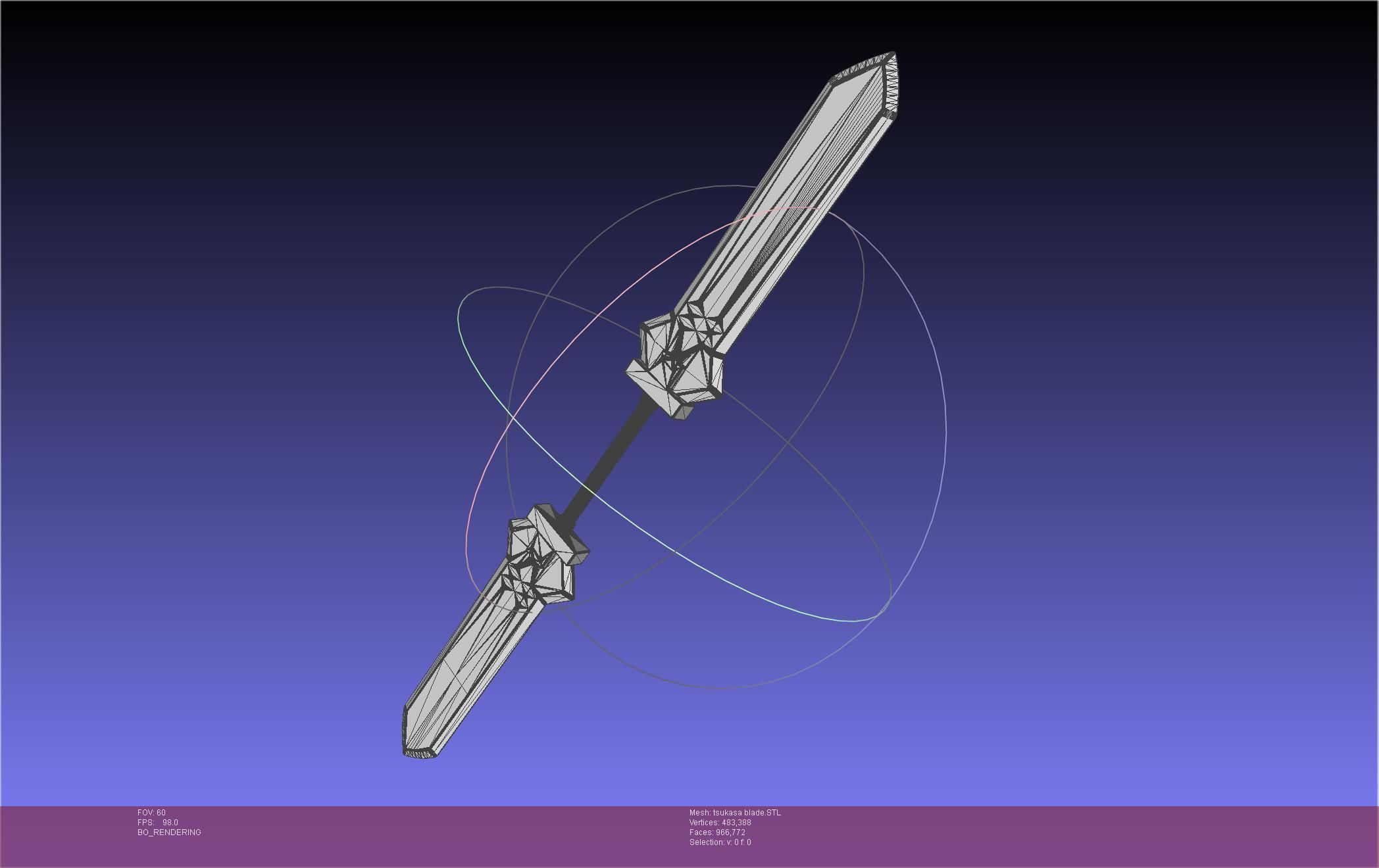 Dr Stone Tsukasa Double Sword 3D print model_2