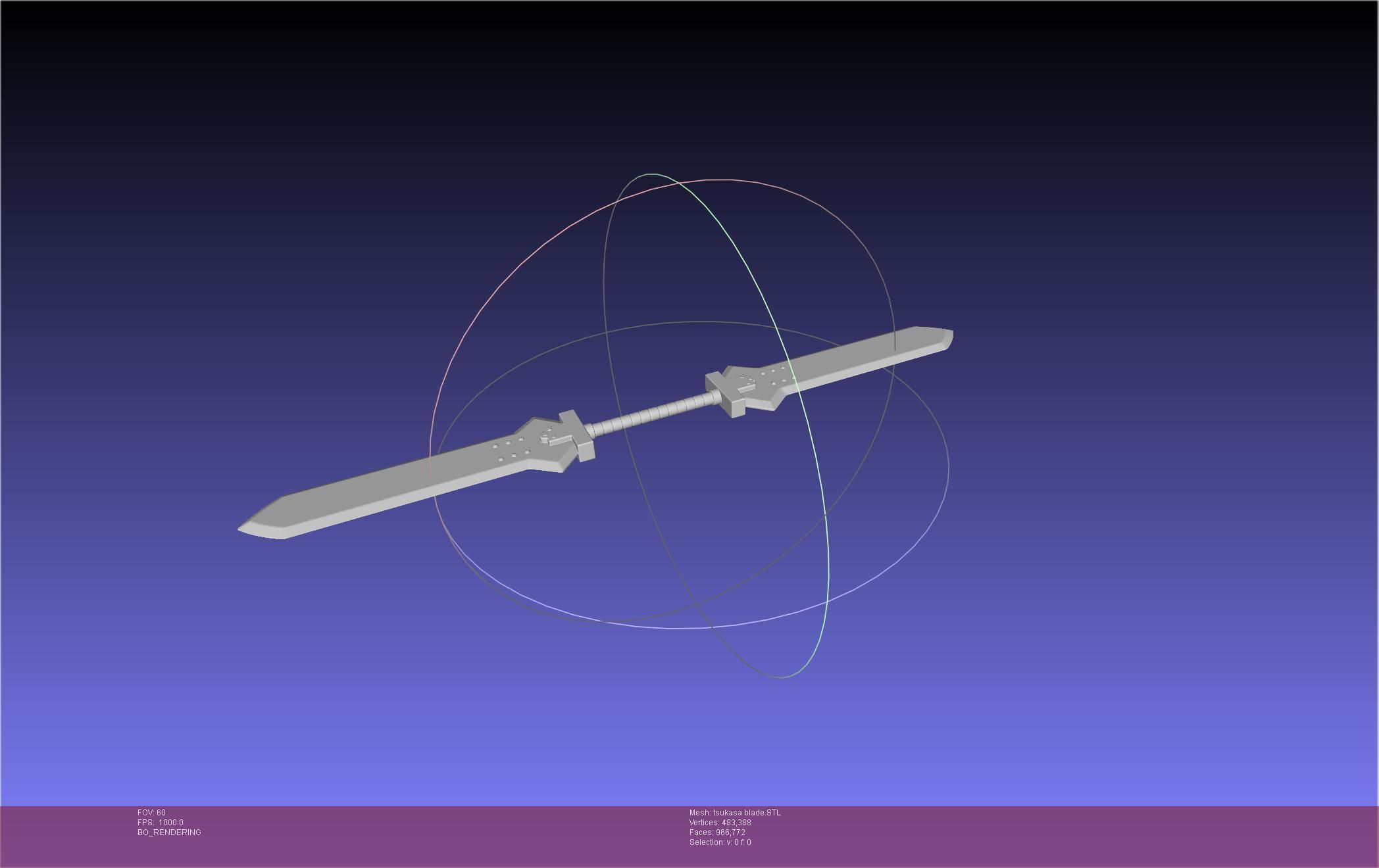 Dr Stone Tsukasa Double Sword 3D print model_6