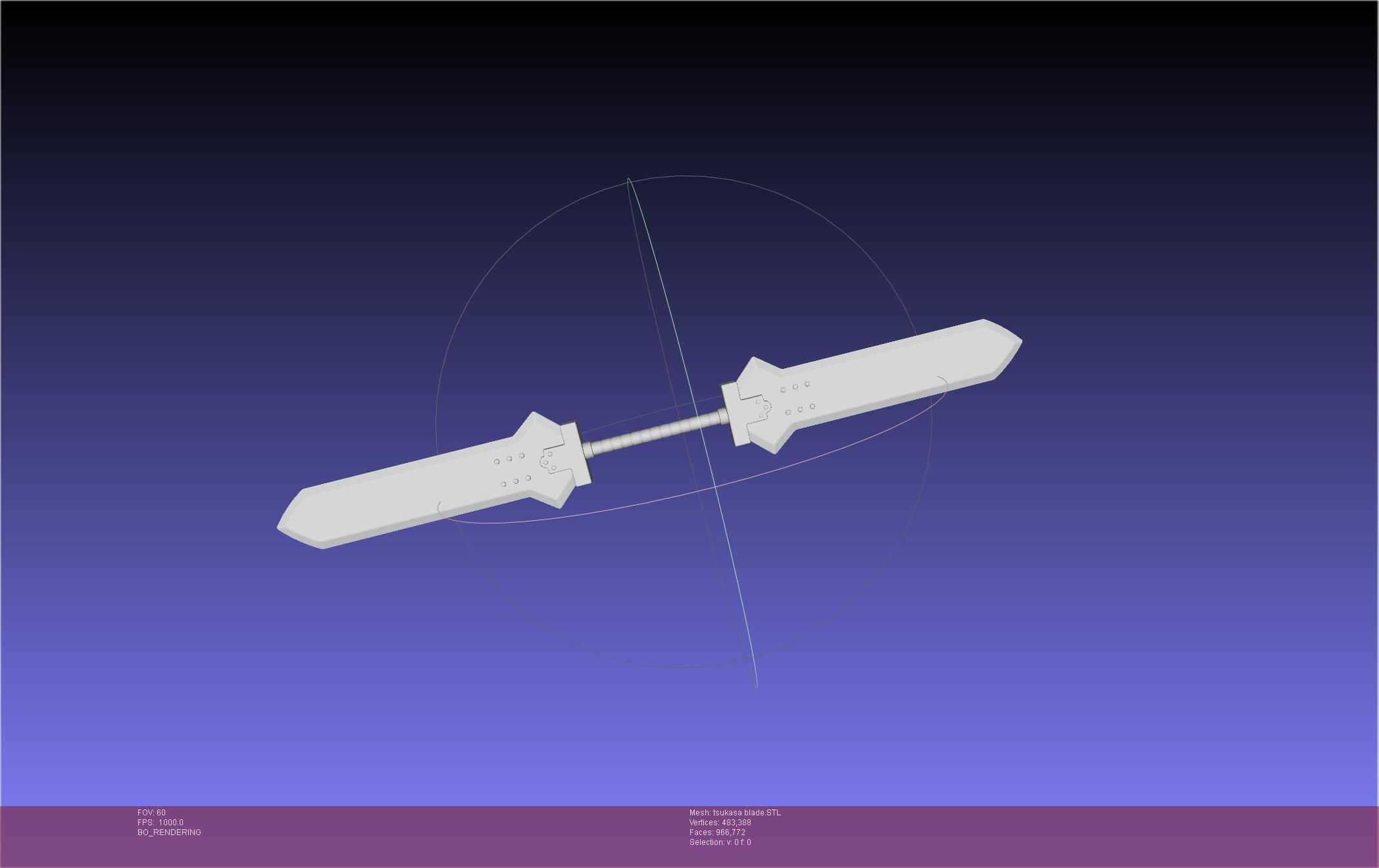 Dr Stone Tsukasa Double Sword 3D print model_4