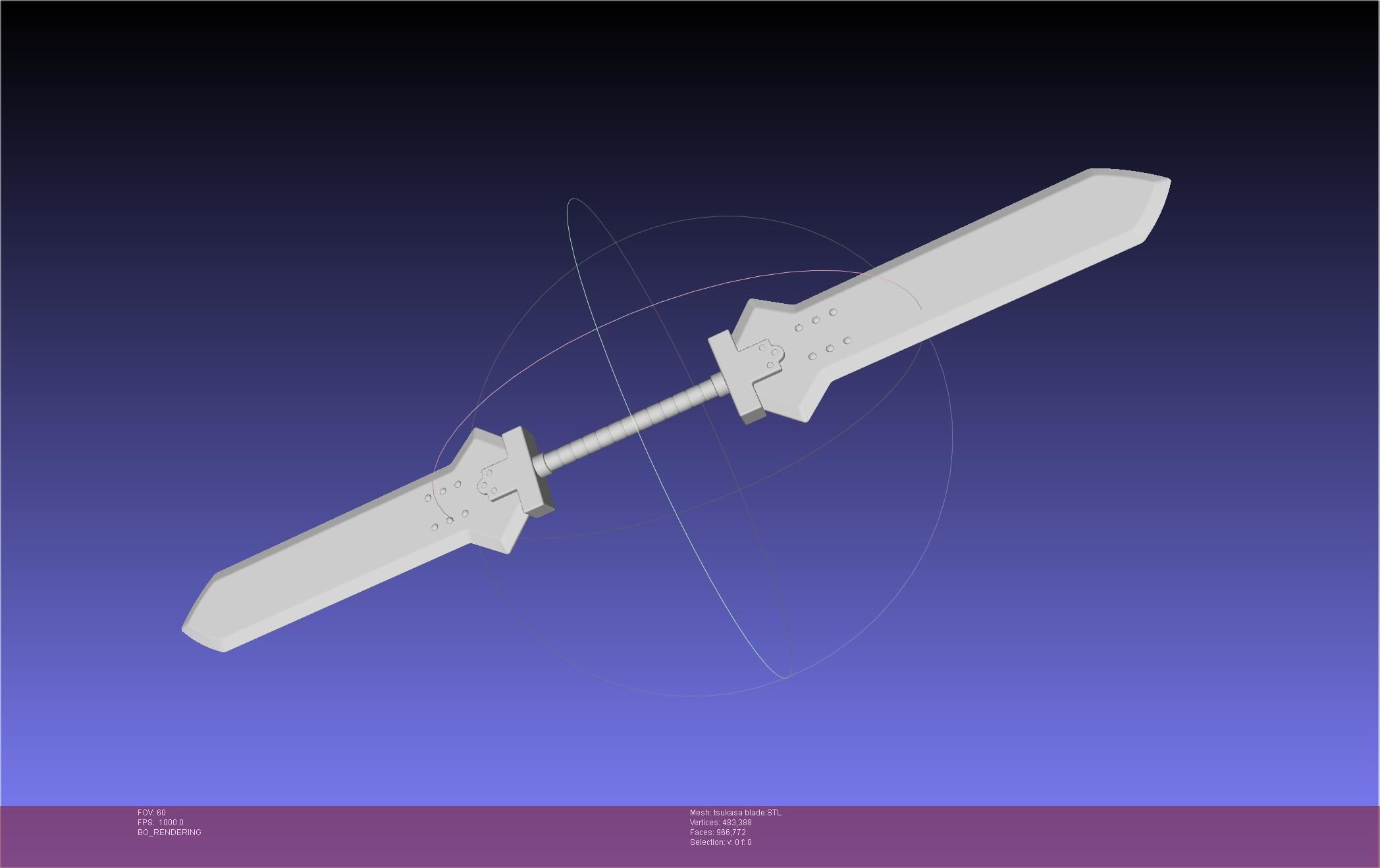 Dr Stone Tsukasa Double Sword 3D print model_3