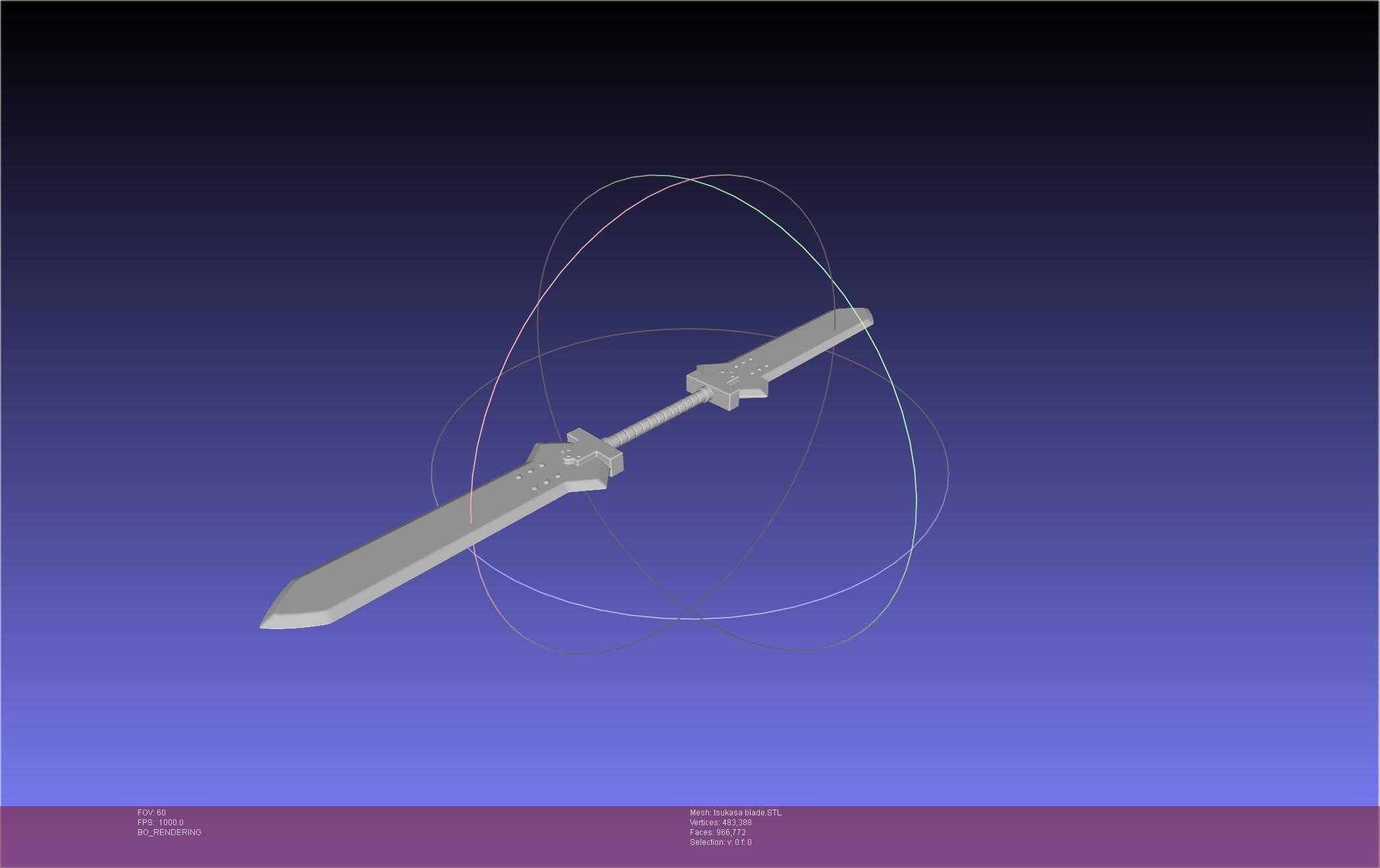 Dr Stone Tsukasa Double Sword 3D print model_7