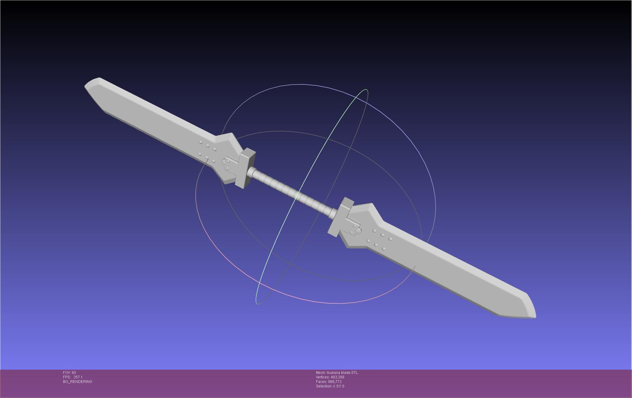 Dr Stone Tsukasa Double Sword 3D print model_28
