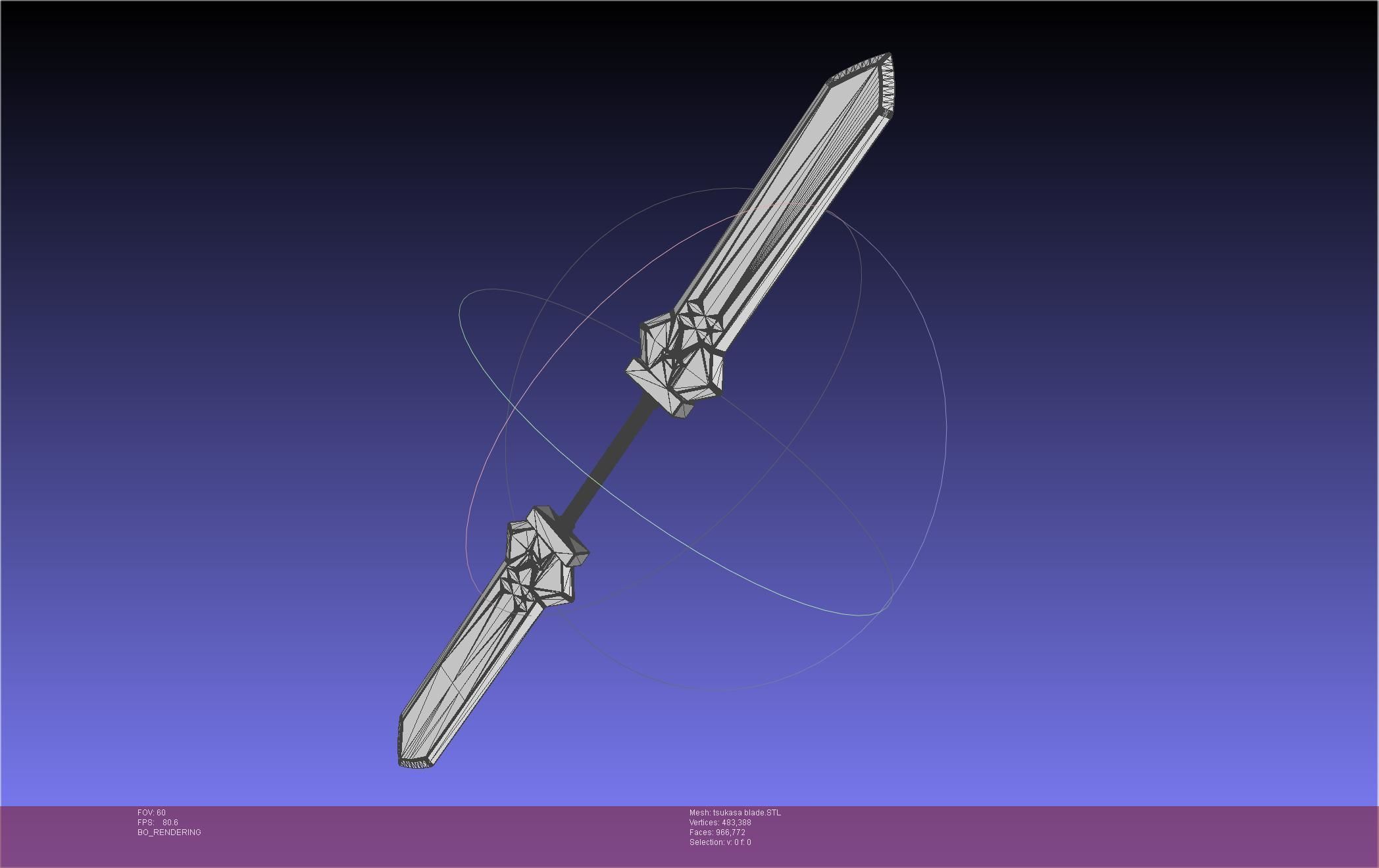 Dr Stone Tsukasa Double Sword 3D print model_1