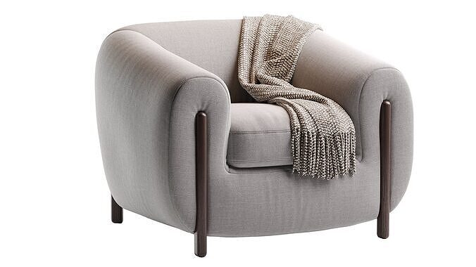 Greenwich Armchair 3D model 2