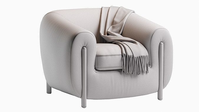 Greenwich Armchair 3D model 6