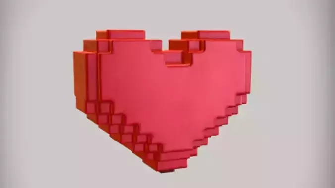 Pixelated heart shape