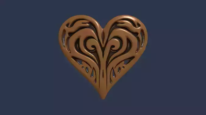 ornate wooden heart