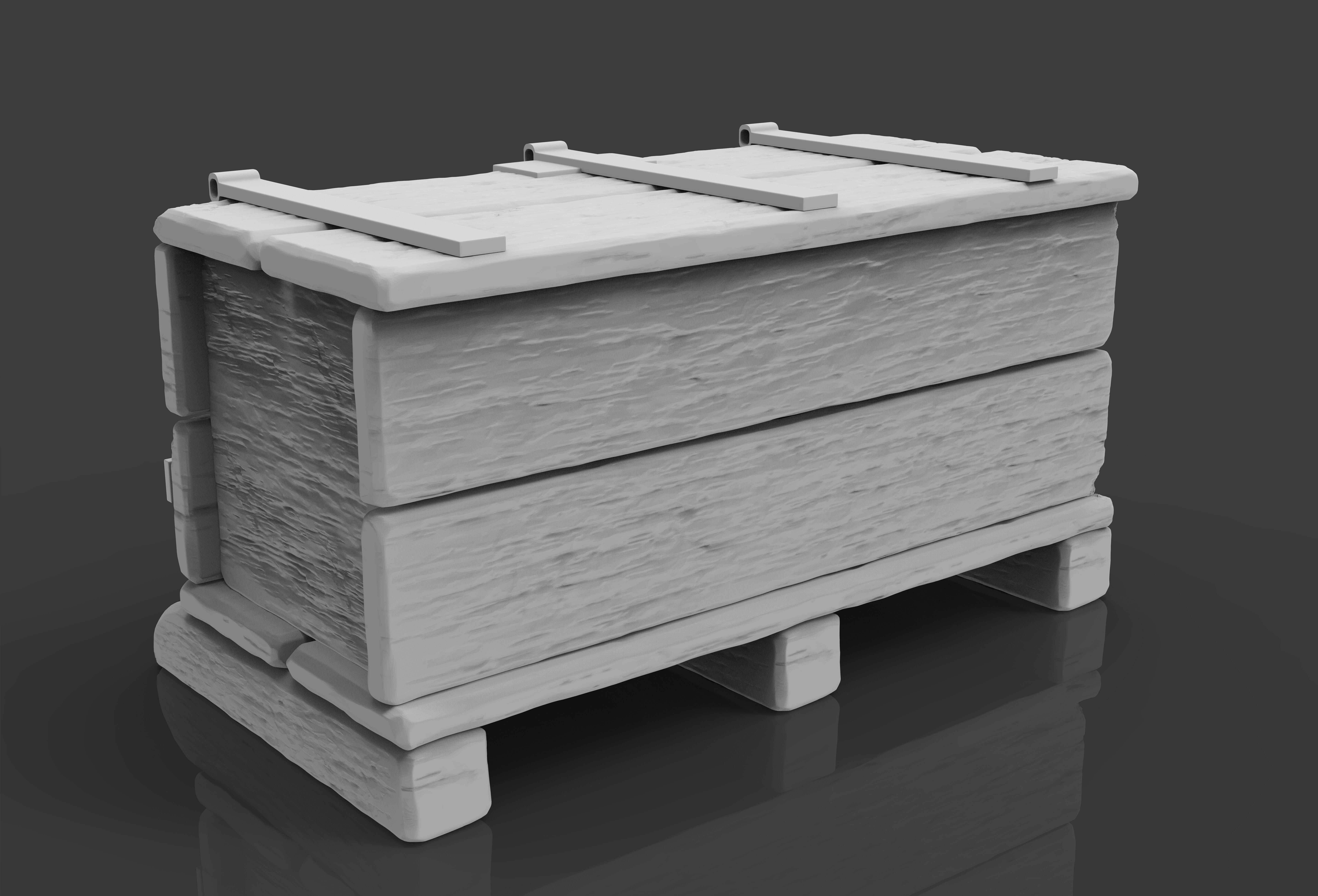 OLD WOODEN BOX SCLUPTED HIGHPOLY 3D model_5