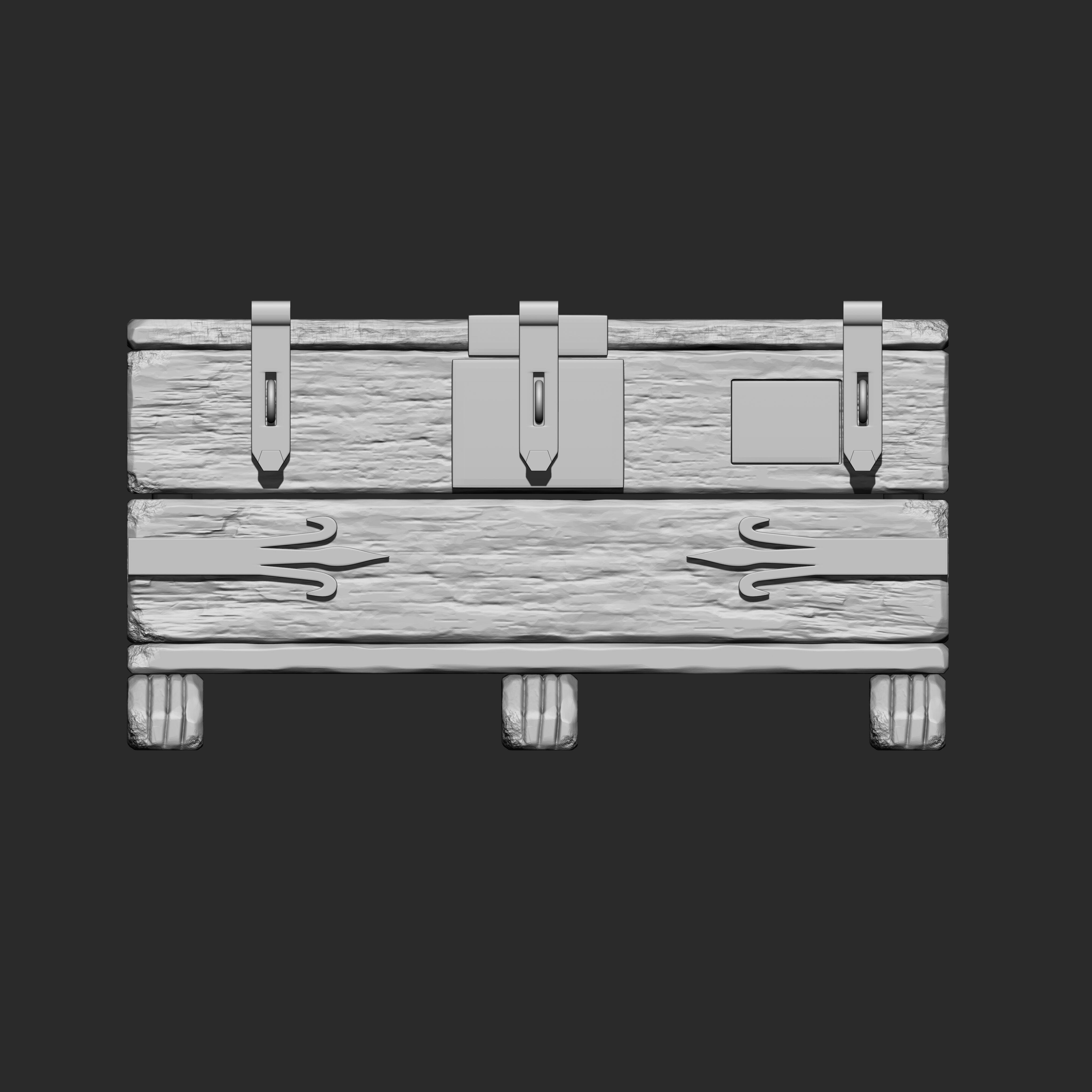 OLD WOODEN BOX SCLUPTED HIGHPOLY 3D model_7