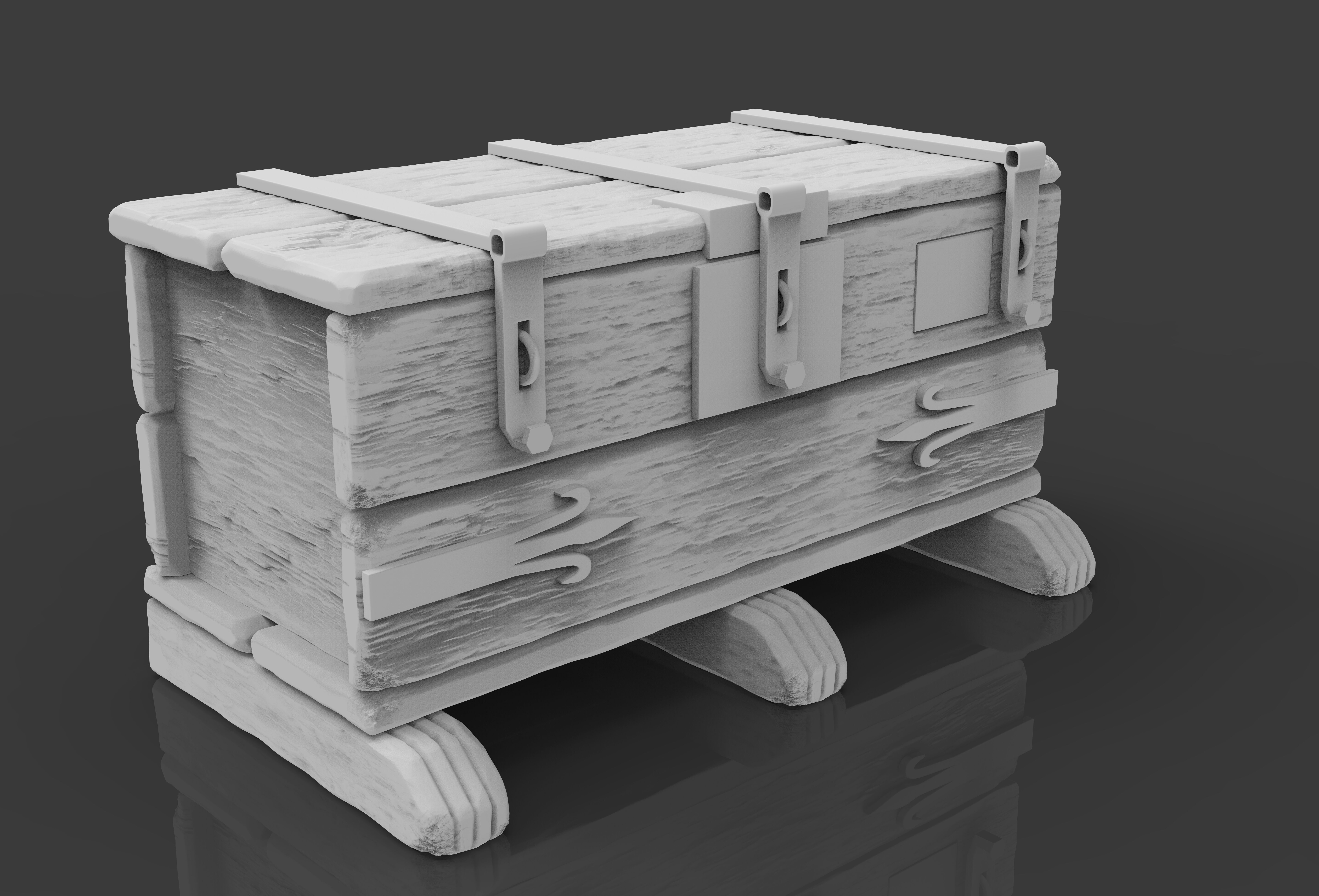 OLD WOODEN BOX SCLUPTED HIGHPOLY 3D model_8