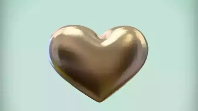 metallic heart sculpture