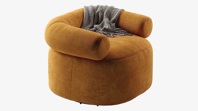Huggy Swivel Chair 3D model 5