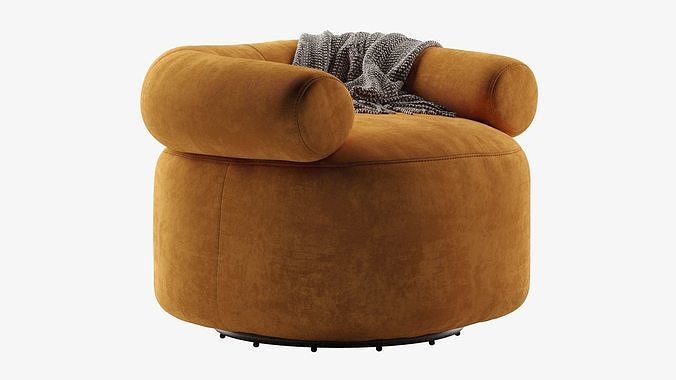 Huggy Swivel Chair 3D model 2