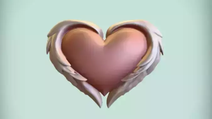 heart with feather wings