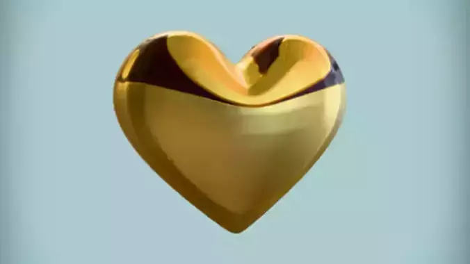 golden heart sculpture