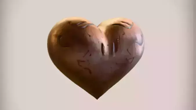 Bronze heart sculpture