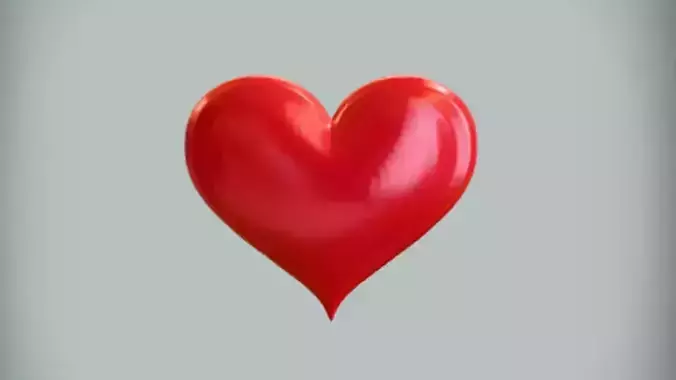 red glossy heart shape