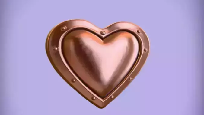 metallic heart shaped object