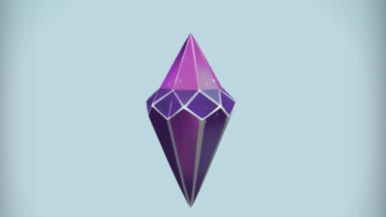 Faceted crystal with colorful reflections 3D model_0