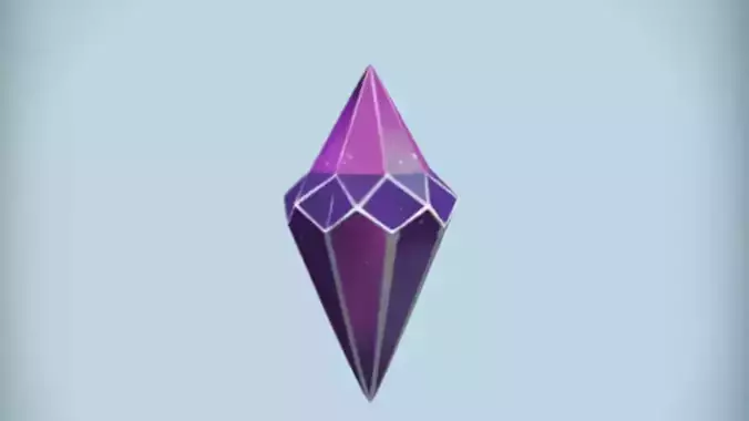 Faceted crystal with colorful reflections