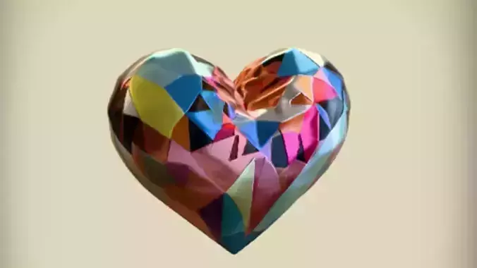Faceted crystal heart