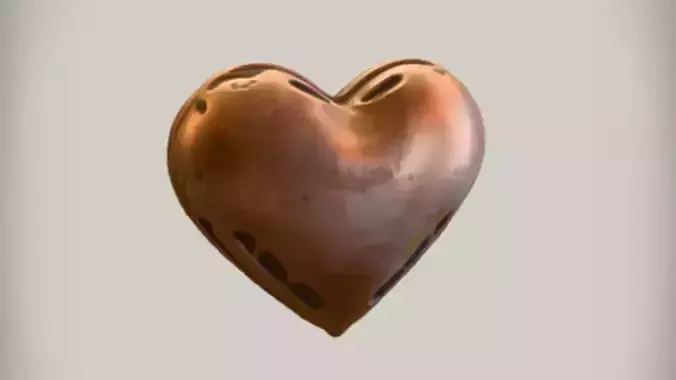 Bronze heart sculpture