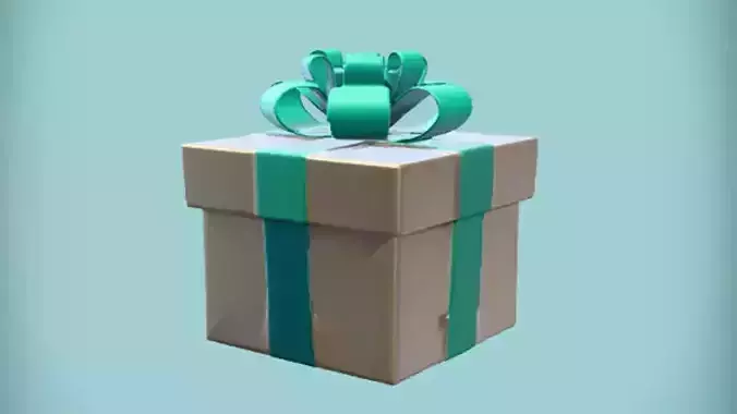 wrapped gift box with ribbon