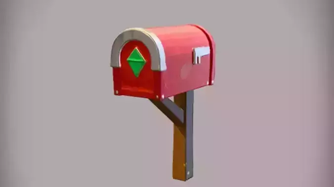 red stylized mailbox