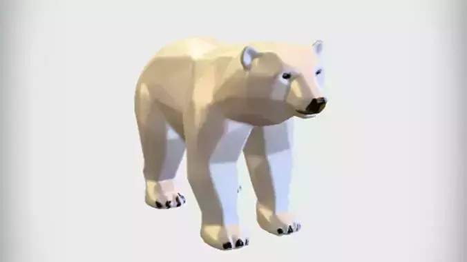 low poly polar bear 