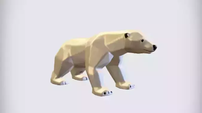 low poly polar bear