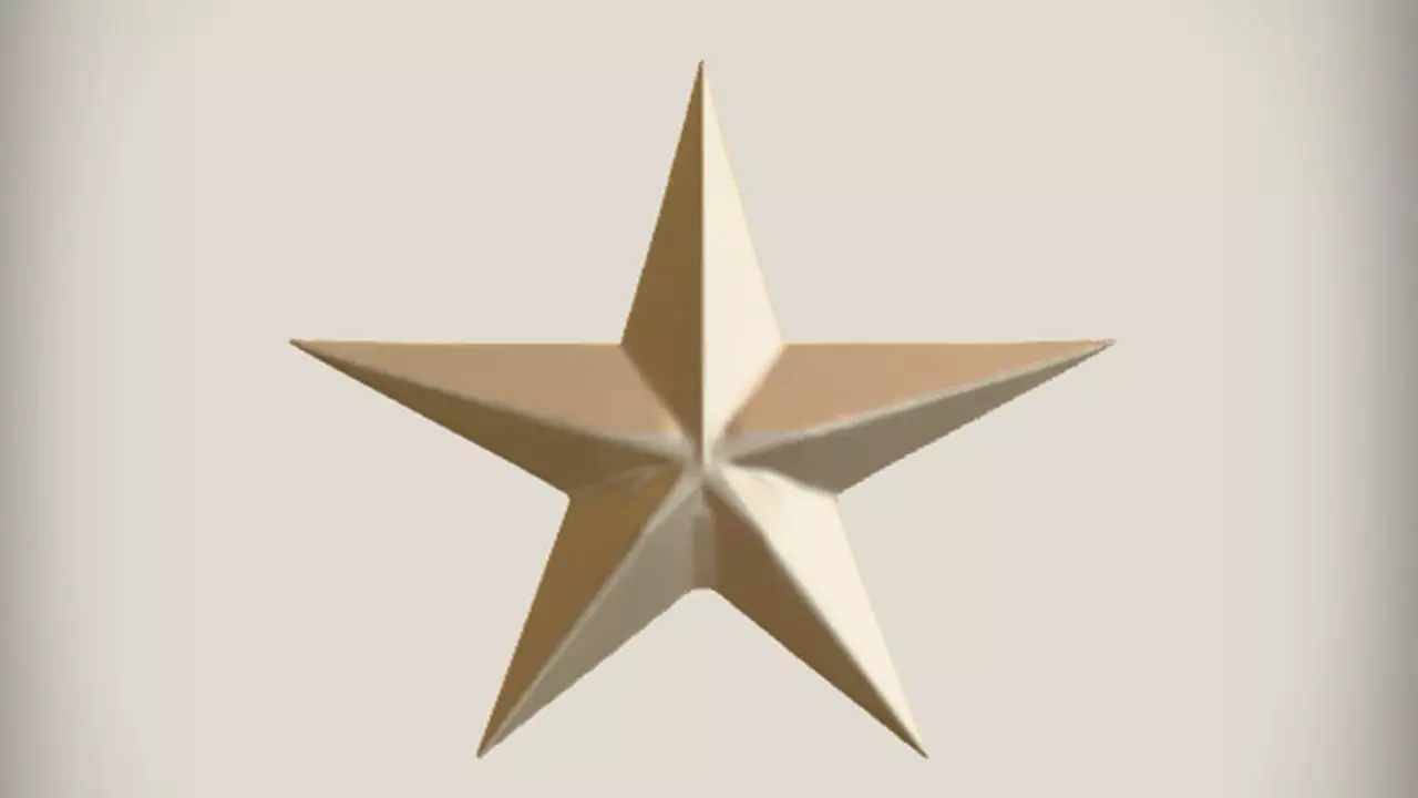 eight pointed star decoration 3D model_0