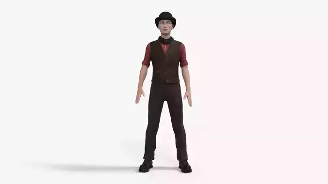 Wild West Chuck Western  Low-poly 3D model